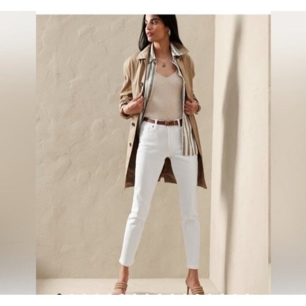 NWT Everlane Mid-Rise Skinny‎ Jean in White Size 23 Tall